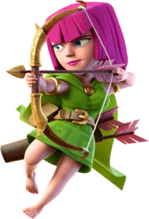 💘 Archer Clash of Clans นักธนู, แคลชออฟแคลนส์, เกมมือถือ, ตัวละคร, ธนูและลูกศร, แฟนตาซี telegram sticker
