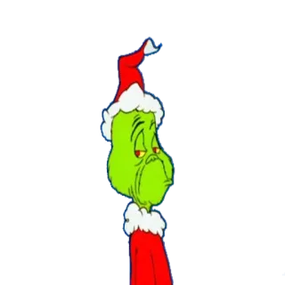 🎅 Grinch Grinch, Navidad, dibujos animados, verde, gorro de Papá Noel, fiesta, Dr. Seuss telegram sticker