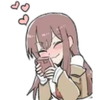 💕 garota anime, coração, amor, feliz, kawaii, fofa telegram sticker