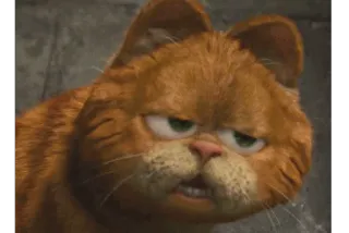 😒 Garfield cartoon cat, orange cat, Garfield, cartoon, funny telegram sticker