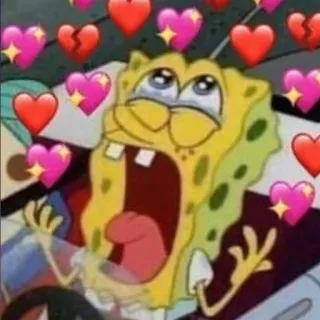 🥰 Spongebob Squarepants спанч боб, сердечки, любовь, мультфильм telegram sticker