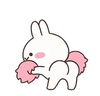 🍑 토끼, 바니, 귀여운, 동물, 만화 telegram sticker