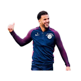 👍 Kyle Walker football, joueur de foot, athlète, pouce levé, joueur telegram sticker