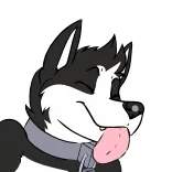 👅 Husky, Perro, Dibujo animado, Lengua, Animal, Lindo, Bufanda telegram sticker