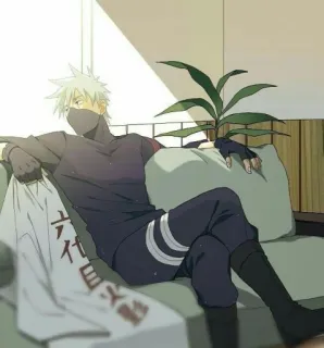 😒 Kakashi Naruto 六代火影 anime, kakashi, naruto, cartoon telegram sticker