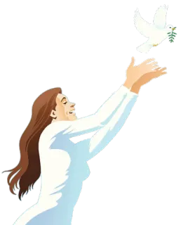 🕊 colombe, paix, femme, libération, liberté, oiseau, rameau d'olivier, espoir telegram sticker