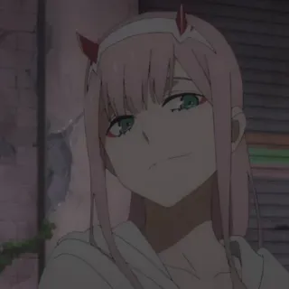 🥢 Zero Two Darling in the Franxx 动漫, 02, DARLING in the FRANXX, 粉色头发, 动漫女孩, 老婆 telegram sticker