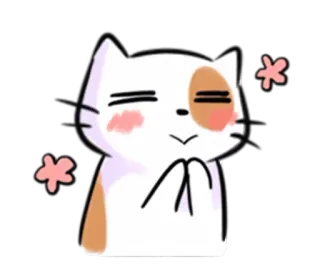 ☺️ chat, mignon, autocollant, kawaii, émoticône telegram sticker