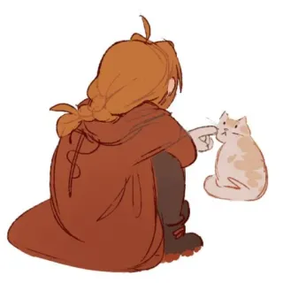 😔 desenho animado, gato, personagem, ruivo, desenho, fofo telegram sticker