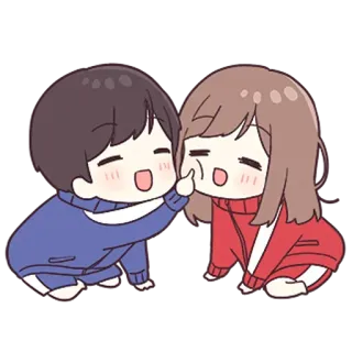 💙 漫画, アニメ, カップル, 可愛い, 愛, 愛情 telegram sticker