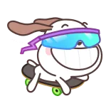 😎 dog, skateboard, cartoon, animal, cute, skateboarding telegram sticker