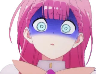 😵 Anime, Manga, Sốc, Ngạc nhiên, Hoạt hình, Tóc hồng, Biểu cảm khuôn mặt telegram sticker