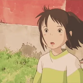 😯 Chihiro Spirited Away el viaje de chihiro, anime, chihiro, ghibli, dibujos animados, chica whatsapp sticker