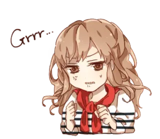 👩 Grrrr! Anime, grummelig, süß, Chibi telegram sticker