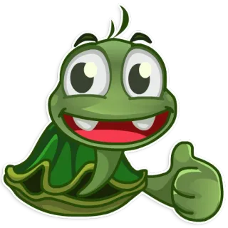 👍 Schildkröte, Daumen hoch, Cartoon, Tier, süß telegram sticker