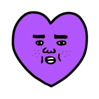 😊 心, 脸, 表情, 卡通, 紫色 telegram sticker