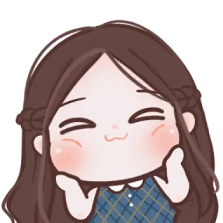 🧸 Dessin animé, Femme, Mignon, Fille, Sourire, Amical telegram sticker