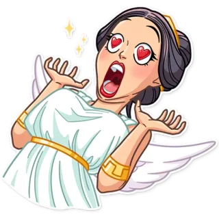 😍 Desenho animado, Anjo, Amor, Olhos, Estrelas telegram sticker