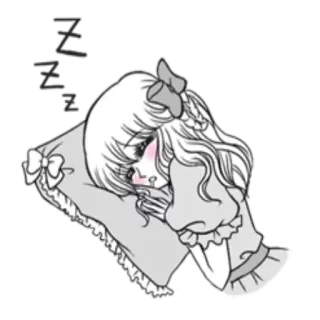 😴 ZZZZ sleeping, anime, sleepy, pillow, cute telegram sticker
