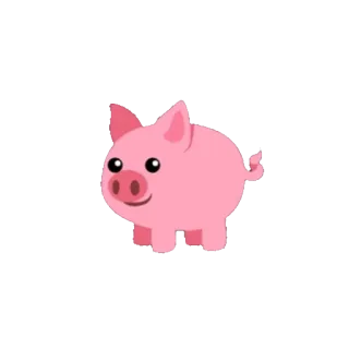 🐖 cerdo, animal, granja, lindo, rosa, dibujos animados whatsapp sticker