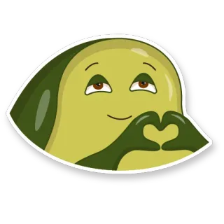 ❤️ Avocado, Frutta, Cuore, Amore, Carino, Kawaii whatsapp sticker