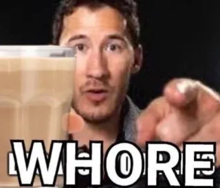 🖕 WHORE insulte, offensant, vulgaire, mème, Markiplier telegram sticker
