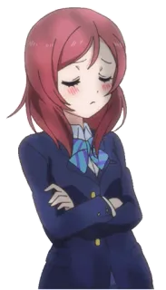 😏 Maki Nishikino Love Live! อนิเมะ, การ์ตูน, มังงะ, ผู้หญิง, ชุดนักเรียน, น่ารัก, Maki Nishikino, Love Live! telegram sticker