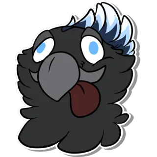 😋 chim, vẹt mào, động vật, hoạt hình, dễ thương, nhãn dán whatsapp sticker