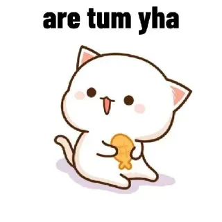 🧐 are tum yha 猫, 可愛い, 食べ物, 漫画, 動物, カワイイ whatsapp sticker