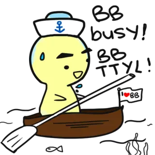 😱 I ❤️ BB รัก, เรือ, กะลาสี, สมอ, การ์ตูน, น่ารัก telegram sticker