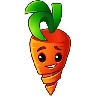 😃 carota, verdura, carino, cartone animato, cibo whatsapp sticker