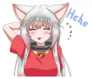 🥴 Hen Anime, Chica gato, Kawaii, Lindo, Sticker telegram sticker