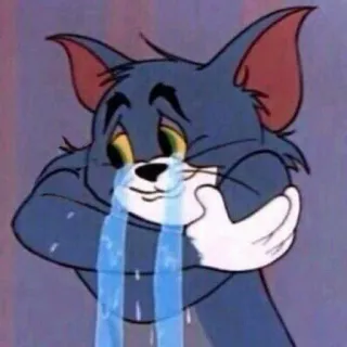 😢 Tom Tom and Jerry gato, chorando, triste, desenho animado, animado telegram sticker