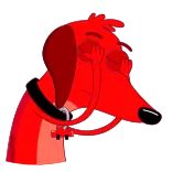 🤦‍♂️ dog, cartoon, sad, emotion, animal, red telegram sticker