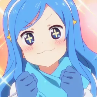🌧 Fille anime, Dessin animé, Mignon, Cheveux bleus, Kawaii, Sourire whatsapp sticker