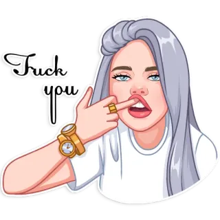 🖕 Fuck you obraźliwy, przekleństwo, kreskówka, środkowy palec telegram sticker
