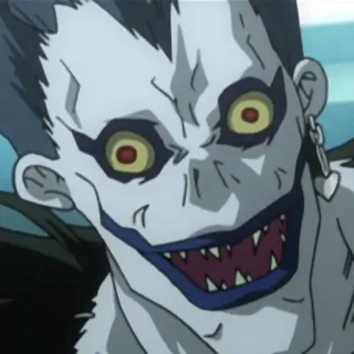 😄 Ryuk Death Note Anime, Manga, Death Note, Ryuk, Shinigami telegram sticker