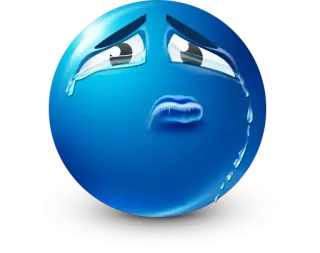🤩 triste, llorando, azul, emoji, emoticono whatsapp sticker