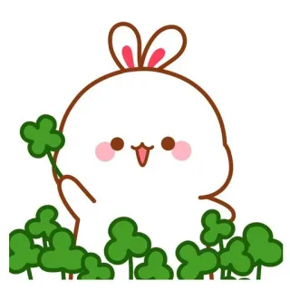 🍼 conejo, trébol, lindo, suerte, conejito telegram sticker
