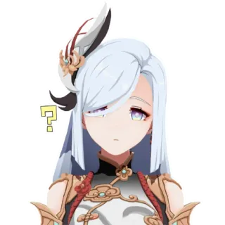 🥴 Shenhe Genshin Impact Anime, Jogo, Genshin Impact, Shenhe, Ponto de interrogação telegram sticker