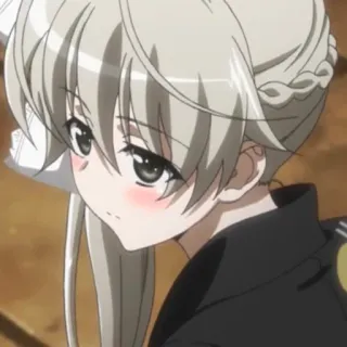 🚬 anime girl, cute, silver hair, anime, manga telegram sticker