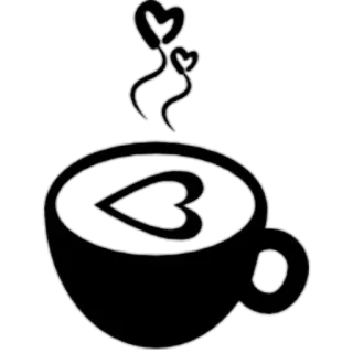☕ coffee, heart, love, cup, beverage, drink, steam telegram sticker