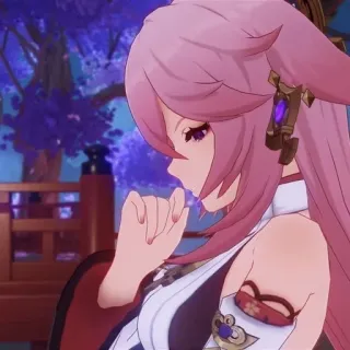 🌟 Yae Miko Genshin Impact Anime, Trò chơi điện tử, Genshin Impact, Yae Miko, Nhân vật, Fanart whatsapp sticker