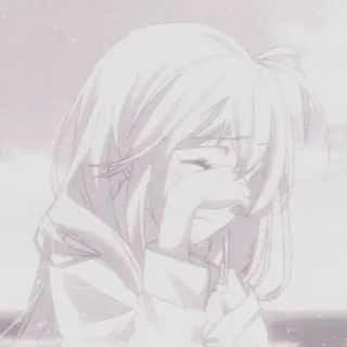 😔 Anime, Smutny, Dziewczyna, Płacząca, Emocjonalny, Ilustracja telegram sticker