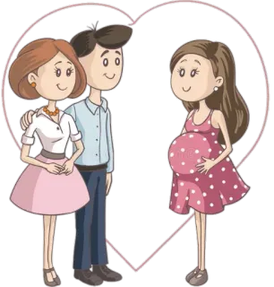 👫 семья, беременность, любовь, сердце, мультфильм telegram sticker
