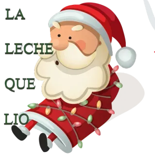 😦 Santa Claus LA LECHE QUE LIO Дед Мороз, Рождество, Молоко, Праздник, Праздничный, Мультфильм telegram sticker