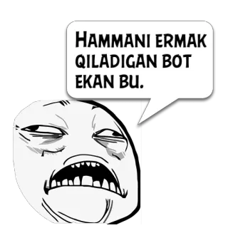 😼 HAMMANI ERMAK QILADIGAN BOT EKAN BU. Mème, Drôle, Trollface, Mème Internet telegram sticker