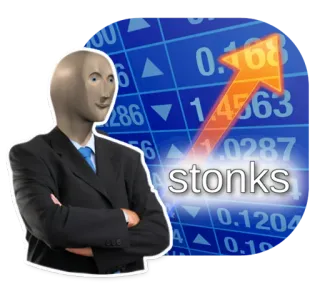 📈 stonks meme, stonks, finance, economy, stock market, investment, humor telegram sticker