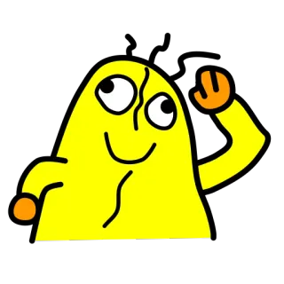 🙌 tache jaune, personnage de dessin animé, abstrait, saluant, joyeux, illustration whatsapp sticker