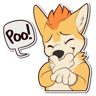 💩 Poo! perro, dibujo animado, pegatina, lindo, gracioso telegram sticker